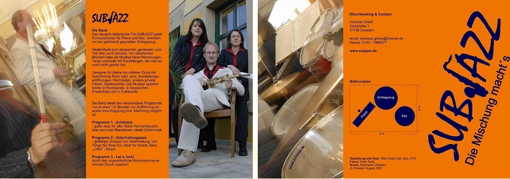Ansicht Folder Musikband Subjazz Dresden